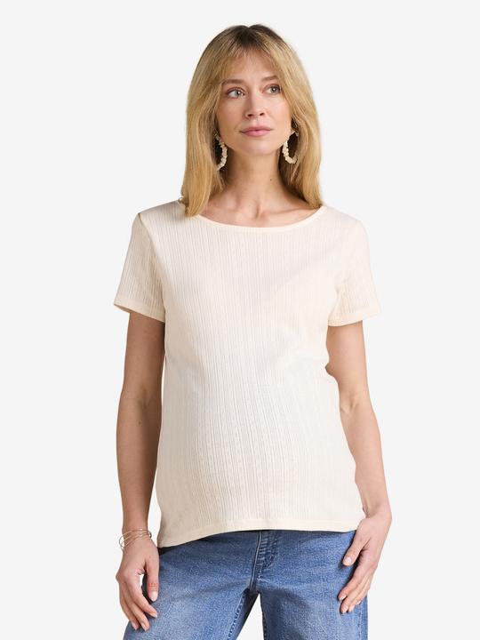 Envie de Fraise Bio-Kollektion: Umstands-Shirt aus Pointelle-Jersey mit Rückenausschnitt