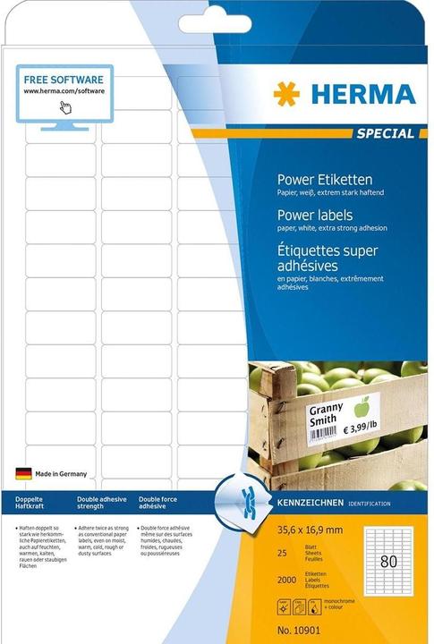 Produktbild HERMA Power Etiketten A4