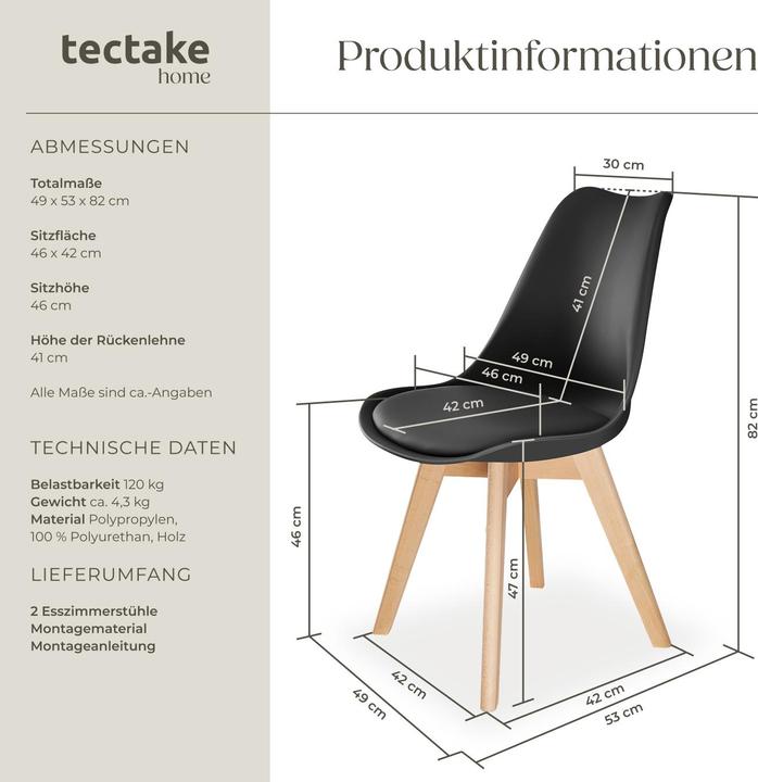 Produktbild tectake Esszimmerstühle Friederike