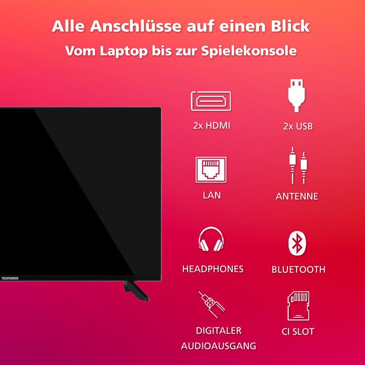 Produktbild Telefunken QLED TV 40 Zoll Fernseher Full HD Android TV (HDR Smart TV, Triple-Tuner) QF40AO750S (40", QLED, Full HD, 2024)