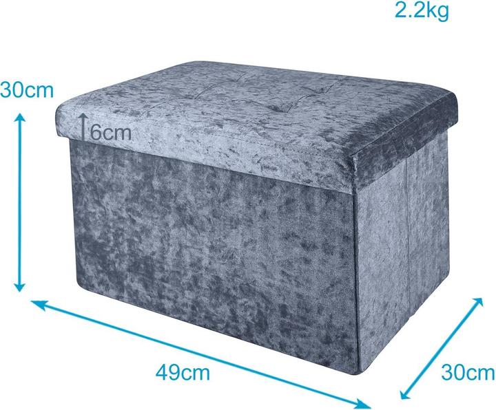 Produktbild Intirilife Sitzbank Samt Grau (49.30 cm)