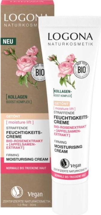 Logona MOISTURE LIFT Tinted Moisturizer Organic Damascene Rose Cream (30 ml, Tinted Day Cream)