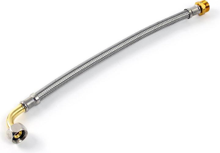 Produktbild XPOtool Flexschlauch 300mm DN8 Panzerschlauch 3/8ÜM Bogen 14,95mm 1/2AG 20,95mm