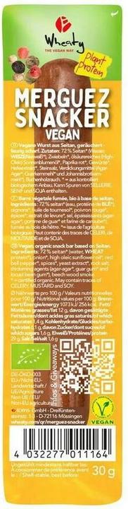 Immagine prodotto Wheaty Merguez Snacker VEGAN Organic (30 g)