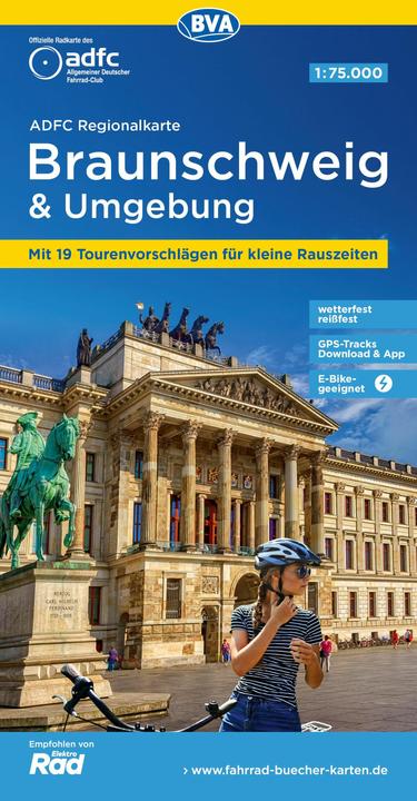 Produktbild ADFC-Regionalkarte Braunschweig und Umgebung, 1:75.000, mit Tagestourenvorschlägen, reiss- und