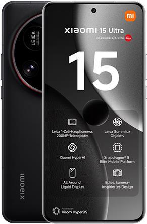 Produktbild Xiaomi 15 Ultra (512 GB, Black, 6.73", Dual SIM, 50 Mpx, 5G)