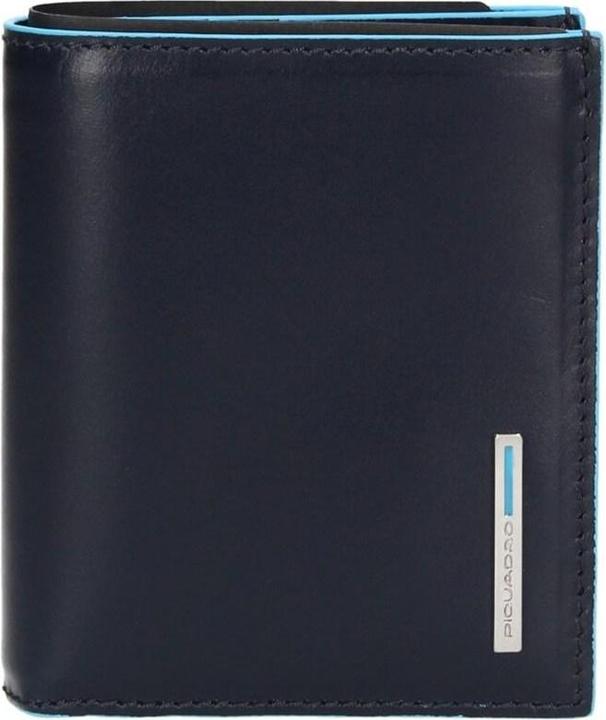 Actual product image Piquadro Blue Square, Leather Card Holder, PP1518B2, Blue Authentic, Unise