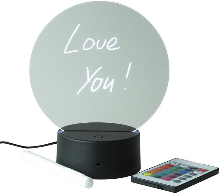 Image du produit PhoneLook Tableau de messages transparent multicolore à LED avec télécommande et stylo acrylique