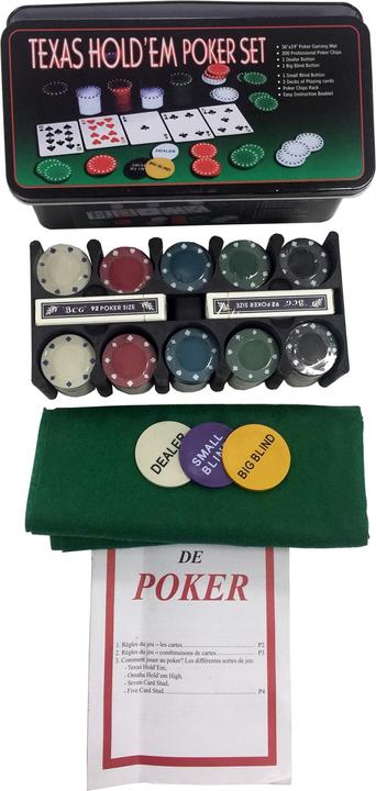 Produktbild NoName Texas Hold‘em Poker Set (Englisch, Deutsch, Französisch, Italienisch)