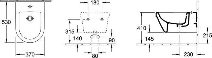 Produktbild Villeroy & Boch Wandbidet Omnia Architectura 54840001 weiss