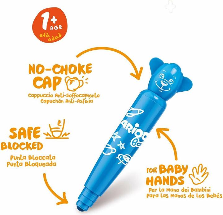 Image du produit Carioca 12 feutres de coloriage Baby Teddy Marker dans un étui en carton (Multicolore, 12 x)