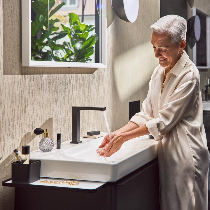 Actual product image hansgrohe Tecturis E 2-gats wastafelkraan 150 CoolStart met waste mat zwart