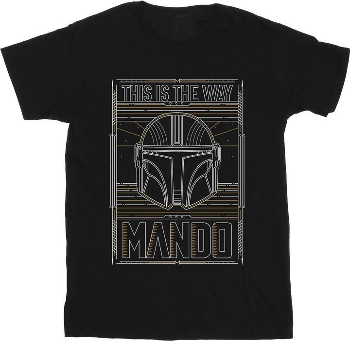 Star Wars The Mandalorian The Way Outline Helm TShirt (S)