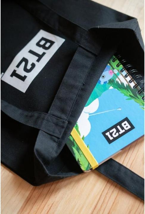 Actual product image BT21 - Fabric shopping bag 28x40 cm (black)