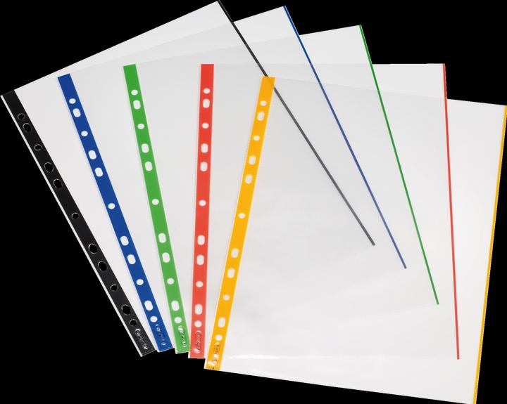 Actual product image Herlitz Brochure sleeve, DIN A4, crystal clear, coloured outer edge 0.070 mm, made of PP film (A4, 50 x)