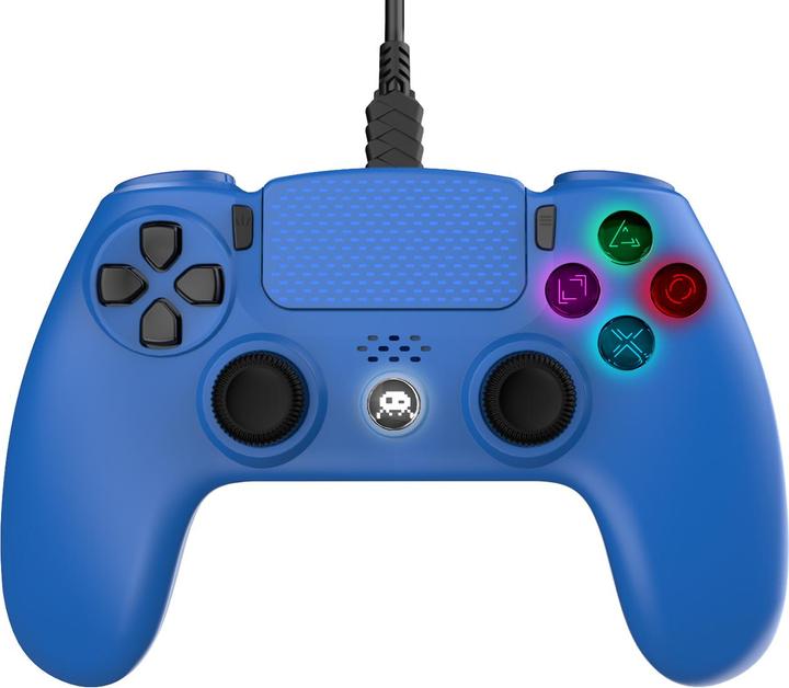 Produktbild Trade Invaders Freaks and Geeks - Kabelgebundener Controller für PS4 mit 3M Kabel - Blau (PS4)