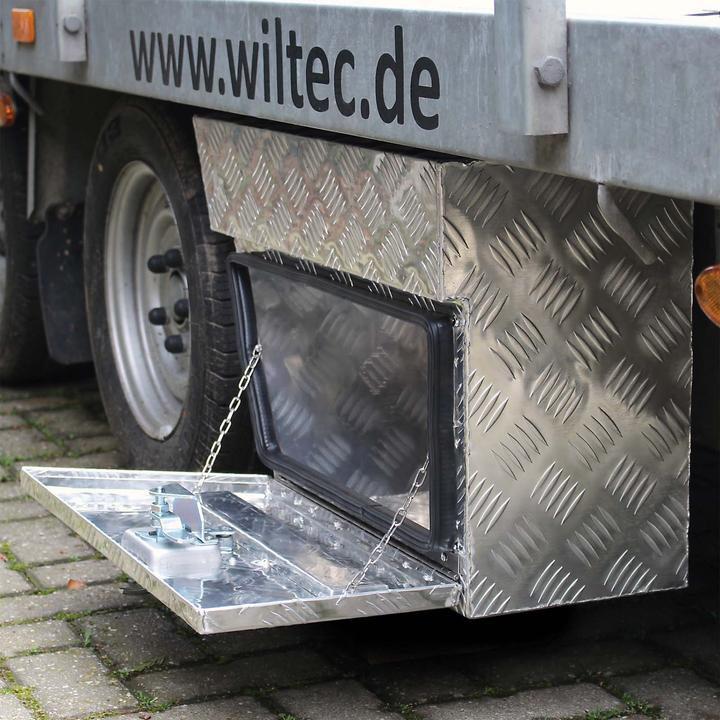 Actual product image XPOtool Aluminium Drawbar Box Left 60x25x40cm Trailer Box Truck Storage Box up to 50L with 2 Keys