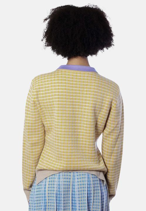 Bellemere Pullover Merino Tweed Pullover With Pearl Polo Collar (M)