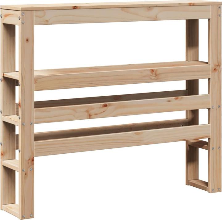 Actual product image VidaXL Solid wood bed Wooden bed Bed double bed headboard white 140x190cm pine (140 x 190 cm)