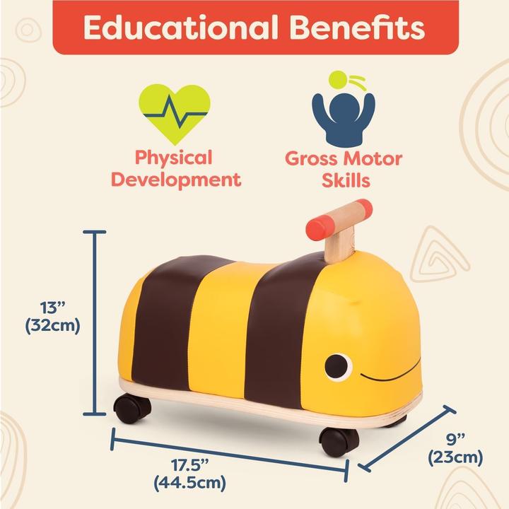 Actual product image B.toys B. Bee Ride-On - Slide Car Bee made of Wood with Wheels