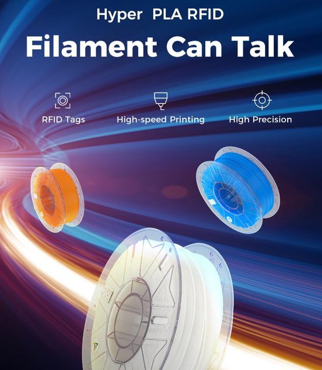 Actual product image Creality Pla Rfid Orange Hyper Series 3d Filament (PLA, 1.75 mm, 1000 g, Orange)