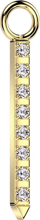 Star Piercing Anhänger vergoldet Balken spitz Kristalle silber (Titan G23, ohne Messing)