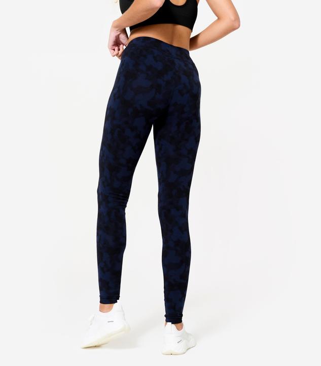 Produktbild Domyos Women's Cotton Fitness Leggings - Black/Blue (W28/L31)