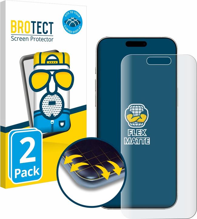 Immagine prodotto BROTECT Protezione dello schermo a schermo intero Pellicola antiriflesso opaca (2 Pezzo/i, Apple iPhone 16)