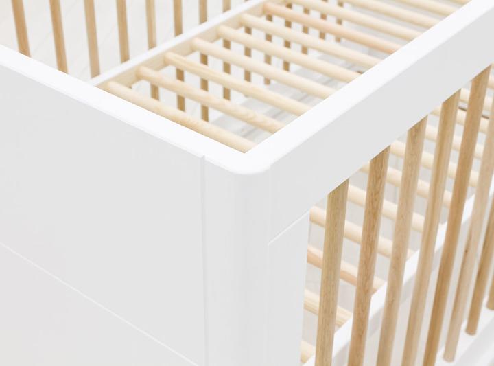 Produktbild Bopita Gitterbett 70x140 umbaubar Mika Weiss/Eiche (70 x 140 cm)