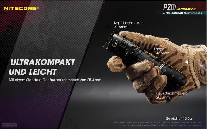 Actual product image Nitecore P20i (14.26 cm, 1800 lm)