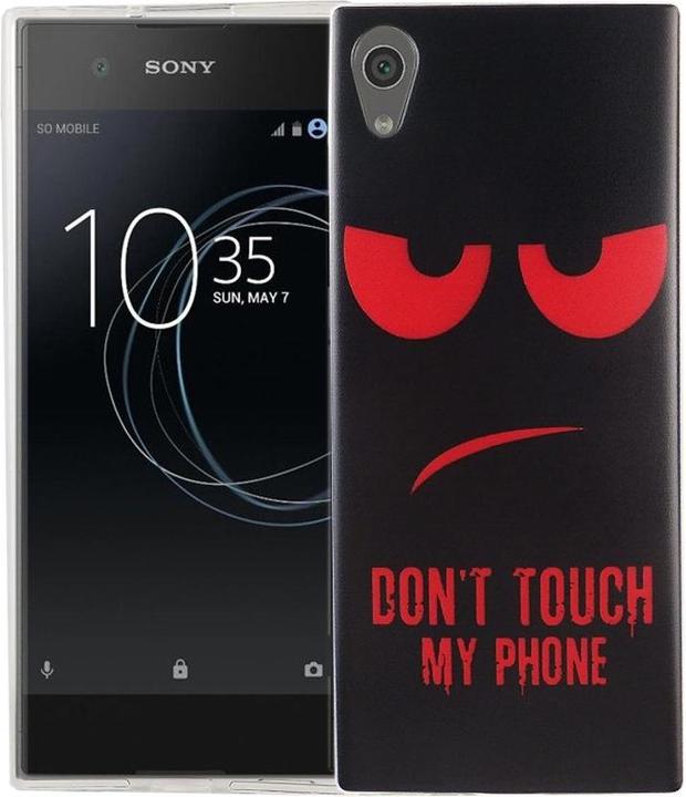 Produktbild König Design Handy Hülle für Sony Xperia XA1 Dont Touch Rot Tasche Case Cover Motiv TPU Neu (Sony Xperia XA1)