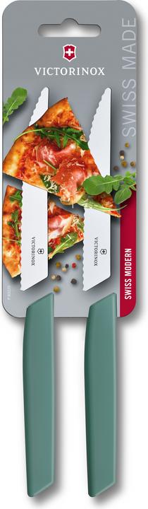 Produktbild Victorinox Swiss Modern, Steak & Pizzamesser, 2tlg, 12cm, Wellenschliff, sage (2 Stück, Messer)