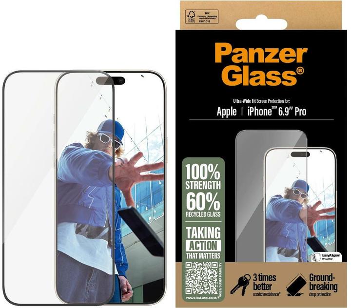PanzerGlass Vestibilità ultra-ampia (1 Pezzo/i, Apple iPhone 16 Pro Max)
