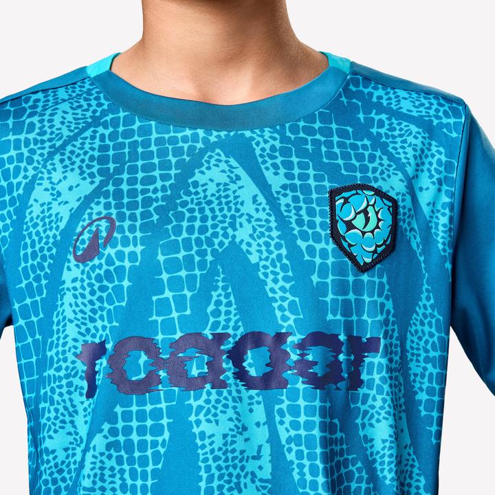 Image du produit Kipsta Maillot De Football Enfant Viralto Kids Mc Roarrr Snake Rayes Vert / Turquoise (140)