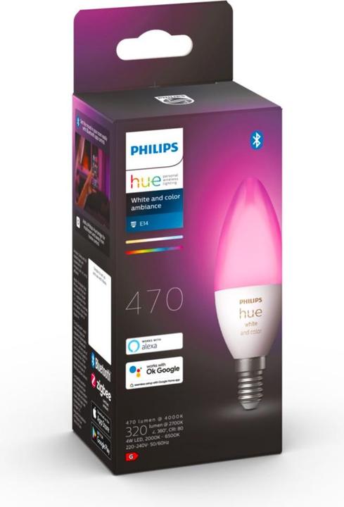 Image du produit Philips Hue White & Color BT (E14, 5.30 W, 470 lm, 1 x, G)