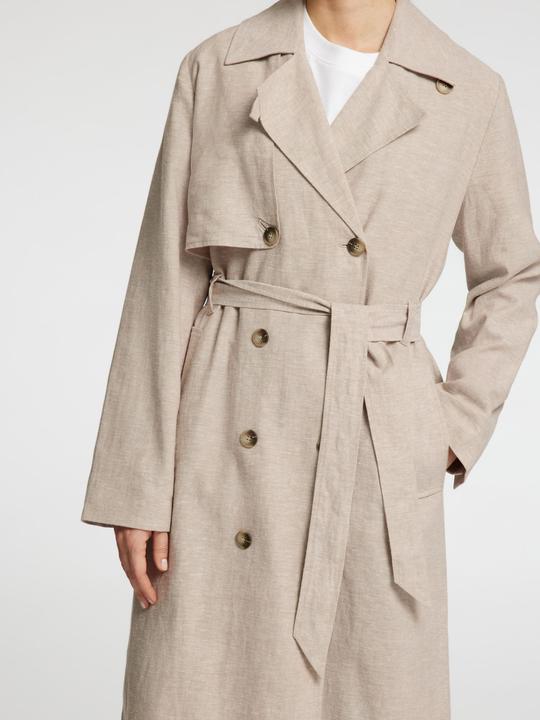 Actual product image Selected Femme Zweireihiger Leinenmix Trenchcoat (40)