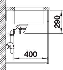 Productafbeelding Blanco Andano 340/180-U (Onderbouw gootsteen, 44 cm, 58.50 cm)
