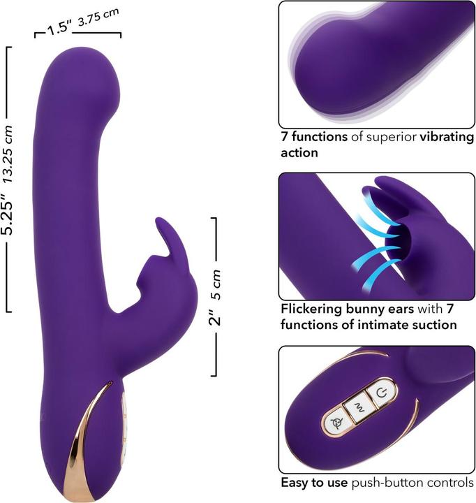 Image du produit CalExotics Jack Rabbit Vibrateur & Stimulateur 7 Vibrations Et Mode Succion Bleu