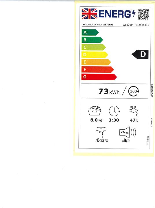 Energie-Label Electrolux We170p (8 kg, Links)