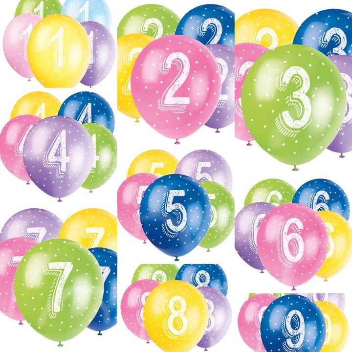 Actual product image Unique Balloons Number 4 Pack of 5 (5 x)