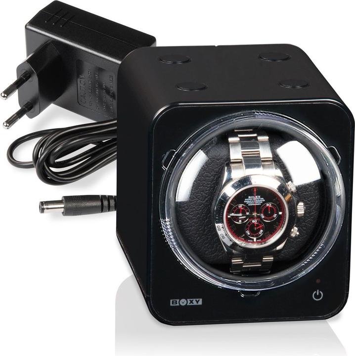Actual product image Beco Watchwinder Boxy Fancy Brick - Black with power supply unit (1 x)