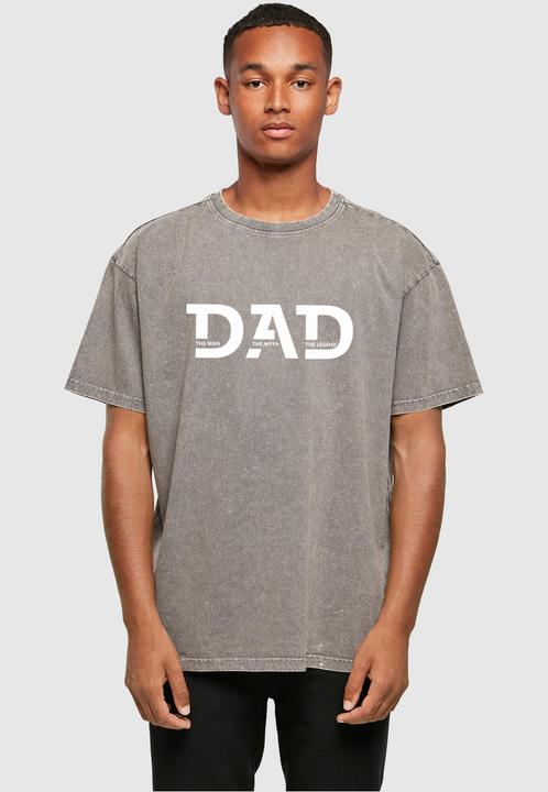 Actual product image Merchcode Fathers Day - The Man, The Myth, The Legend Acid Washed Heavy Oversized Tee - 112589 (XL)