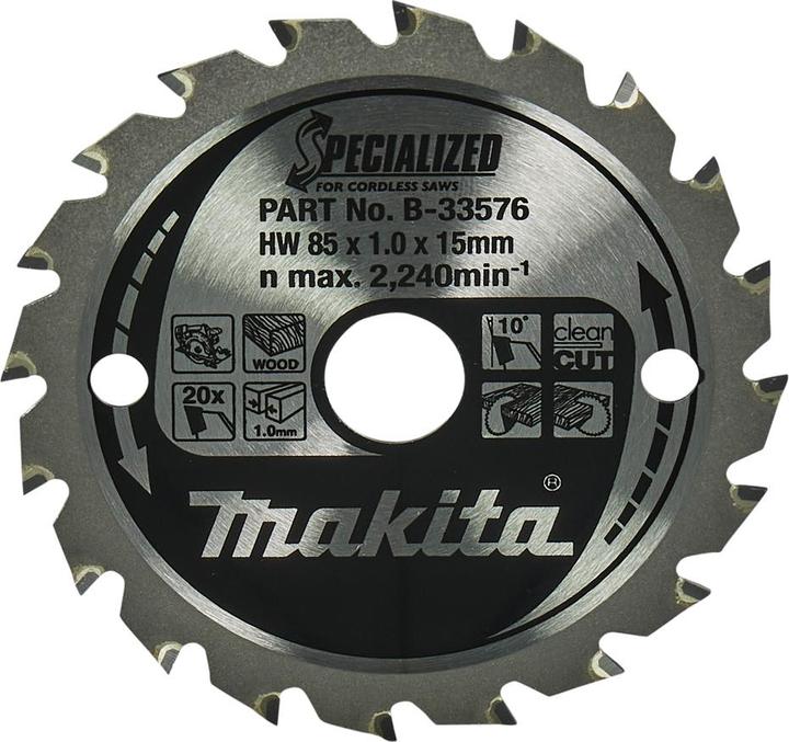 Produktbild Makita Specialized Saegeblatt 85x15x20Z, B-33576