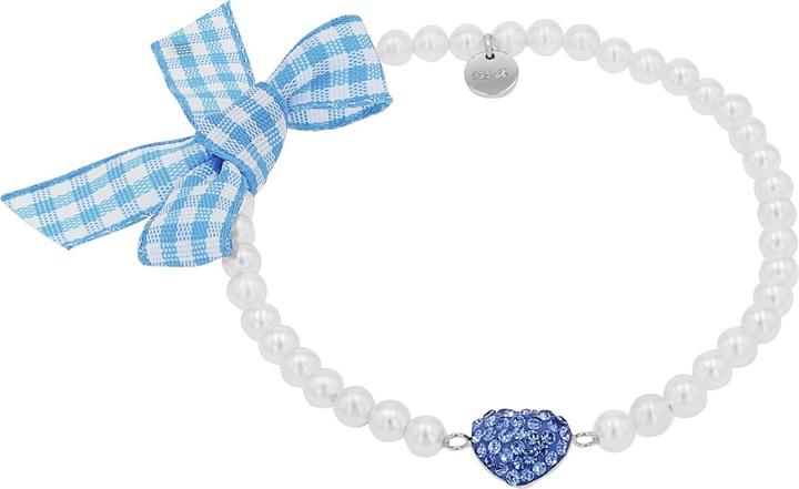 Amor Armschmuck für Damen, 925 Sterling Silber, Kristall synth., Muschelkernperle | Herz (18 cm, Silber 925)