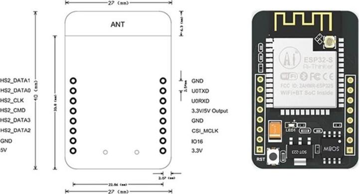 Actual product image Allnet 4duino ESP32 camera module with OV2460