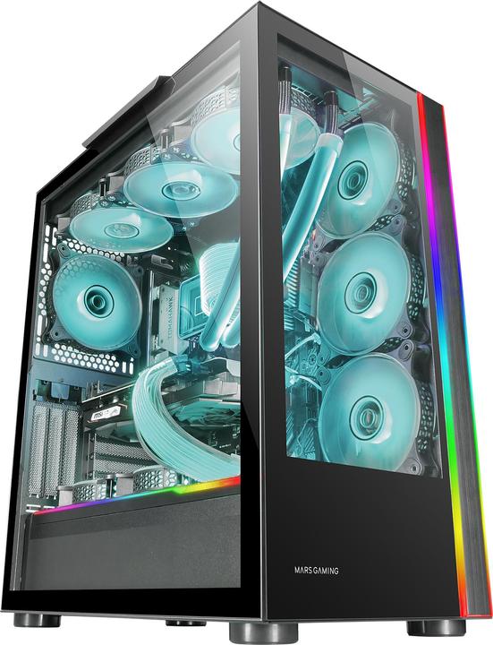 Mars Gaming Boitier Grand Tour E-Atx Mc-Ult Avec Panneaux Vitrés (Noir) (mATX, Mini-ITX, ATX)