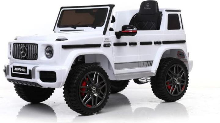Produktbild Es-toys Kinderfahrzeug weiss - Elektro Auto "Mercedes G63 AMG" - Lizenziert - 12V7AH Akku,2 Motoren (12 V)