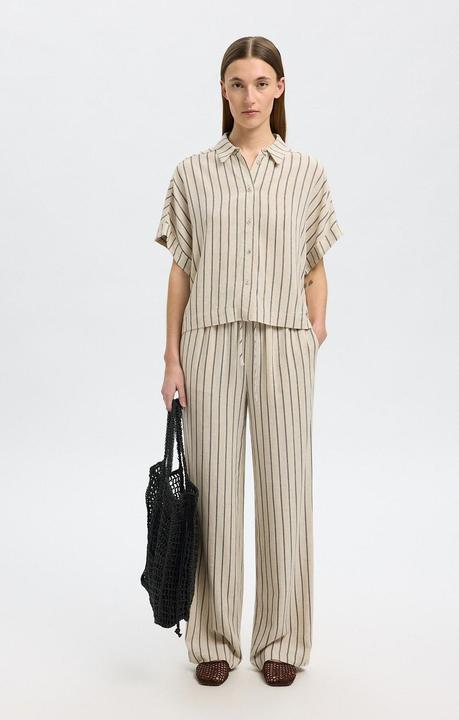 Produktbild Selected Femme Slfviva Ss Striped Cropped Shirt Noos (36)