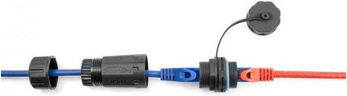 Produktbild Delock Kabelverbinder RJ45 Buchse zu RJ45 Buchse Cat.6A mit Gehäuse und Verschlusskappe wasserfest