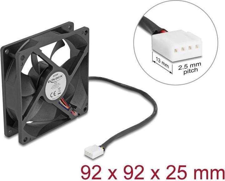 Produktbild Delock Axiallüfter 24 V DC, 92 x 92 x 25 mm schwarz (92 mm, 1 x)